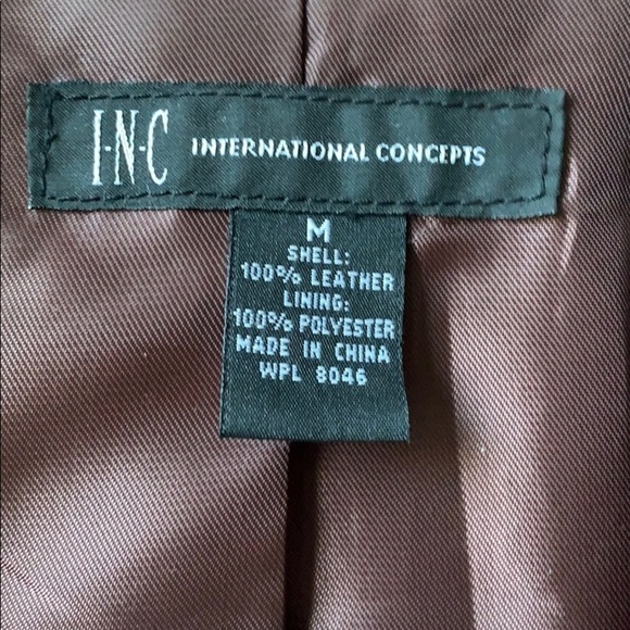 INC International Concepts Leather Jacket - Picture 4 of 7